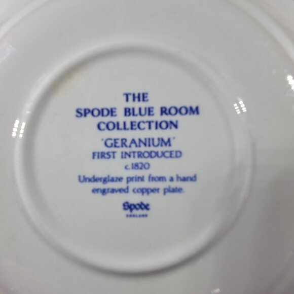 Spode Blue Room Collection Geranium saucer Blue White Floral Ceramic - Picture 3 of 7